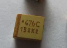 Surface mount tantalum capacitor 16V 47UF 476C 47UF 16V B3528 Type B Yellow 1210 size