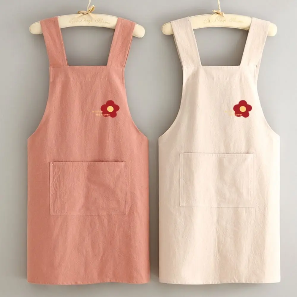 

Хлопковые кухонные фартуки для приготовления пищи, дышащие, износостойкие, рабочая одежда для ресторана, мягкие противообрастающие фартуки на талии для взрослых, домашние