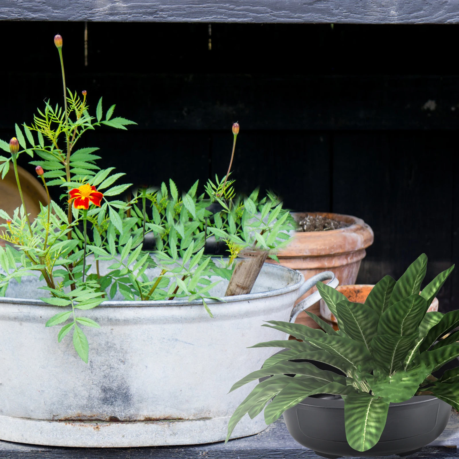 

4pcs Plastic Flower Pots Planters Cute Garden Bowl Outdoor Flowerpot Container for Succulents Bonsai Plants Decor Durable Long