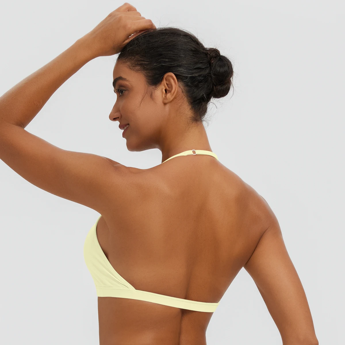 Damen-Sommer-Tanktops, einfarbig, mit Raffung, Yoga-BH, sexy, schöner Rücken, dünne Schulterträger, Sport-BH, Fitness-BH, Lauf-BH – Detail 25