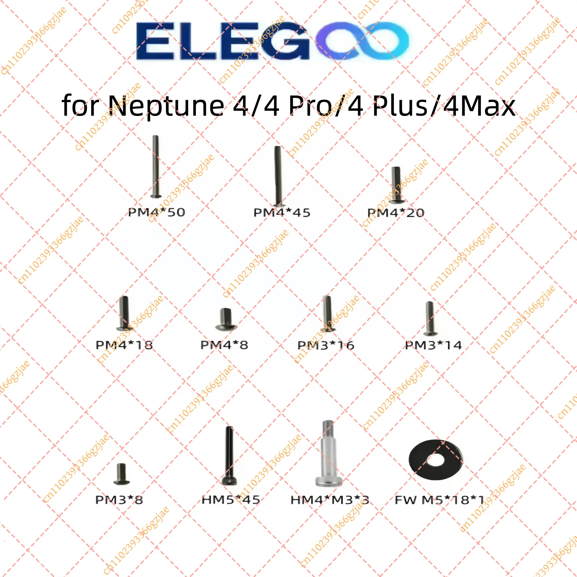 Screws for Neptune 4/4 Pro/4 Plus/4 Max Series 3D Printers Accessories Elegoo Neptune 4 Max Fasteners Neptune 4 Bolts Hex Head