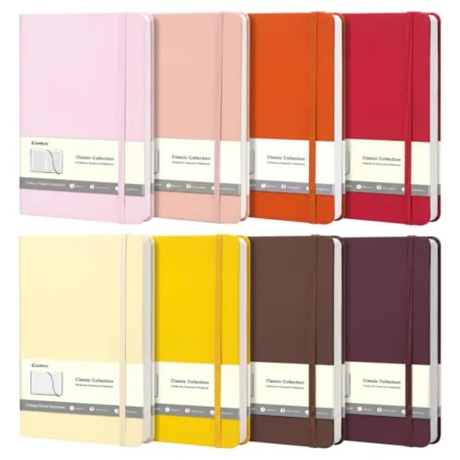 

Lined Notebook Journals, 240 Pages, 5.5 x 8.3 inch, Hardcover College Ruled Journaling Notebooks for Work, School, Home, A5 Jou