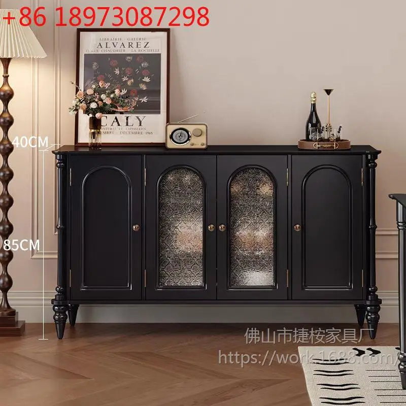 

Retro American side cabinet French simple living room integrated against the wall Home storage locker