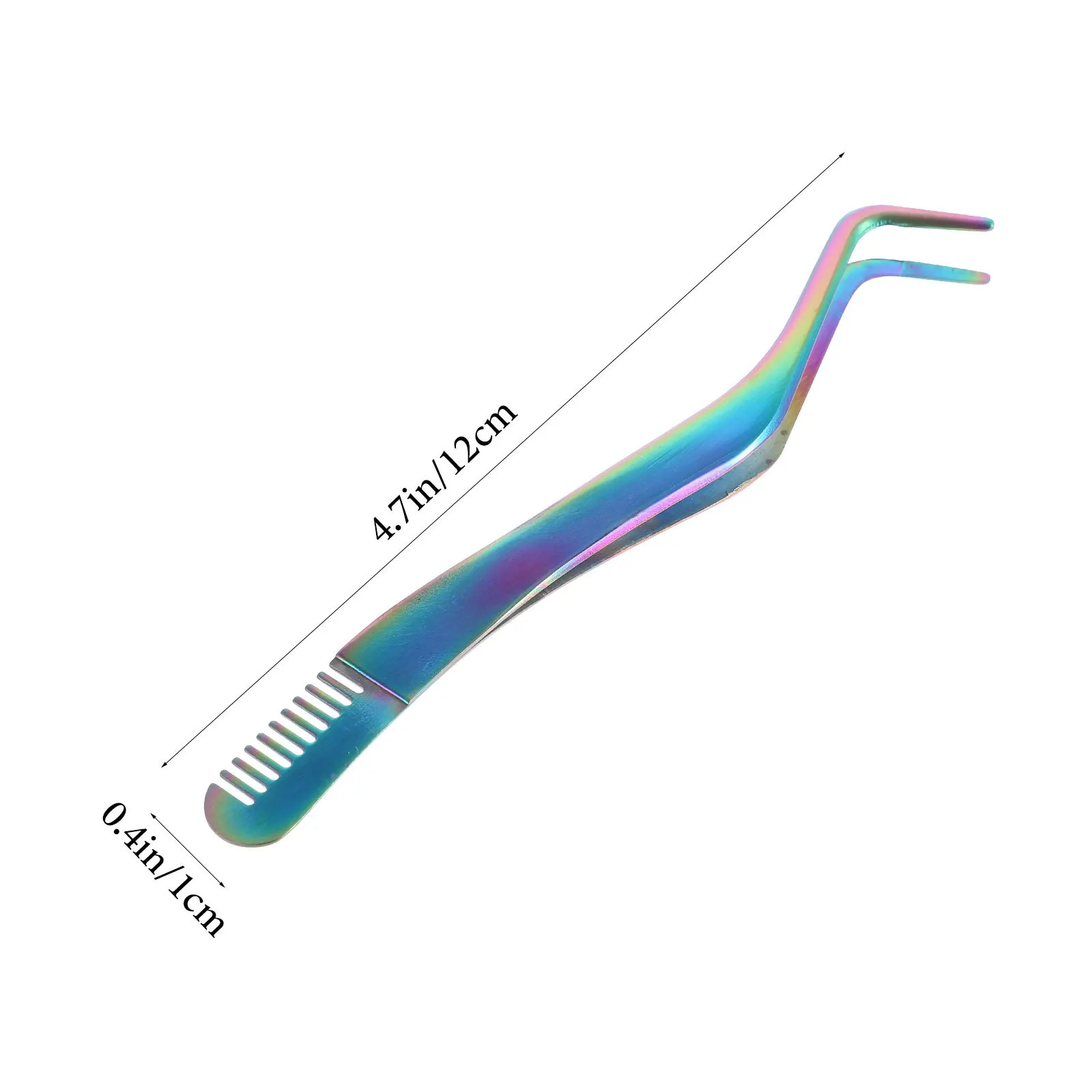 Pinzette per ciglia in acciaio inossidabile Pettine 2 in 1 Strumento per estensione ciglia Punte a punta fine Pinzette per ciglia pettine per ciglia facile da usare