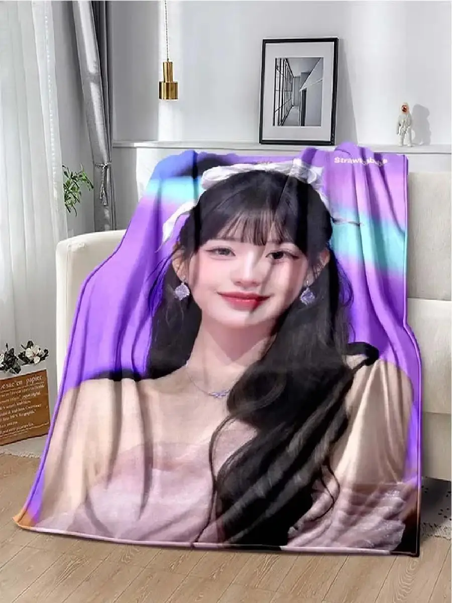 Soft Warm Customizable Jang Wonyoung Printed Throw Blanket for Living Room Sofa  Bedroom Decoration