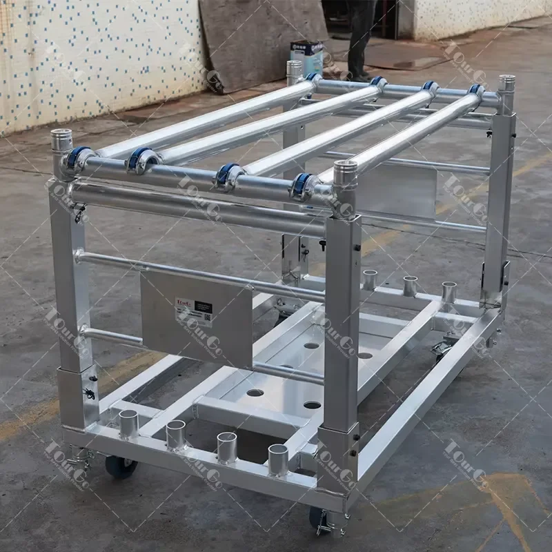 Aluminum Lighting Transport Cart Heavy Stackable Foldable Lightweight CP Rack Cart for Lighting Fixtures