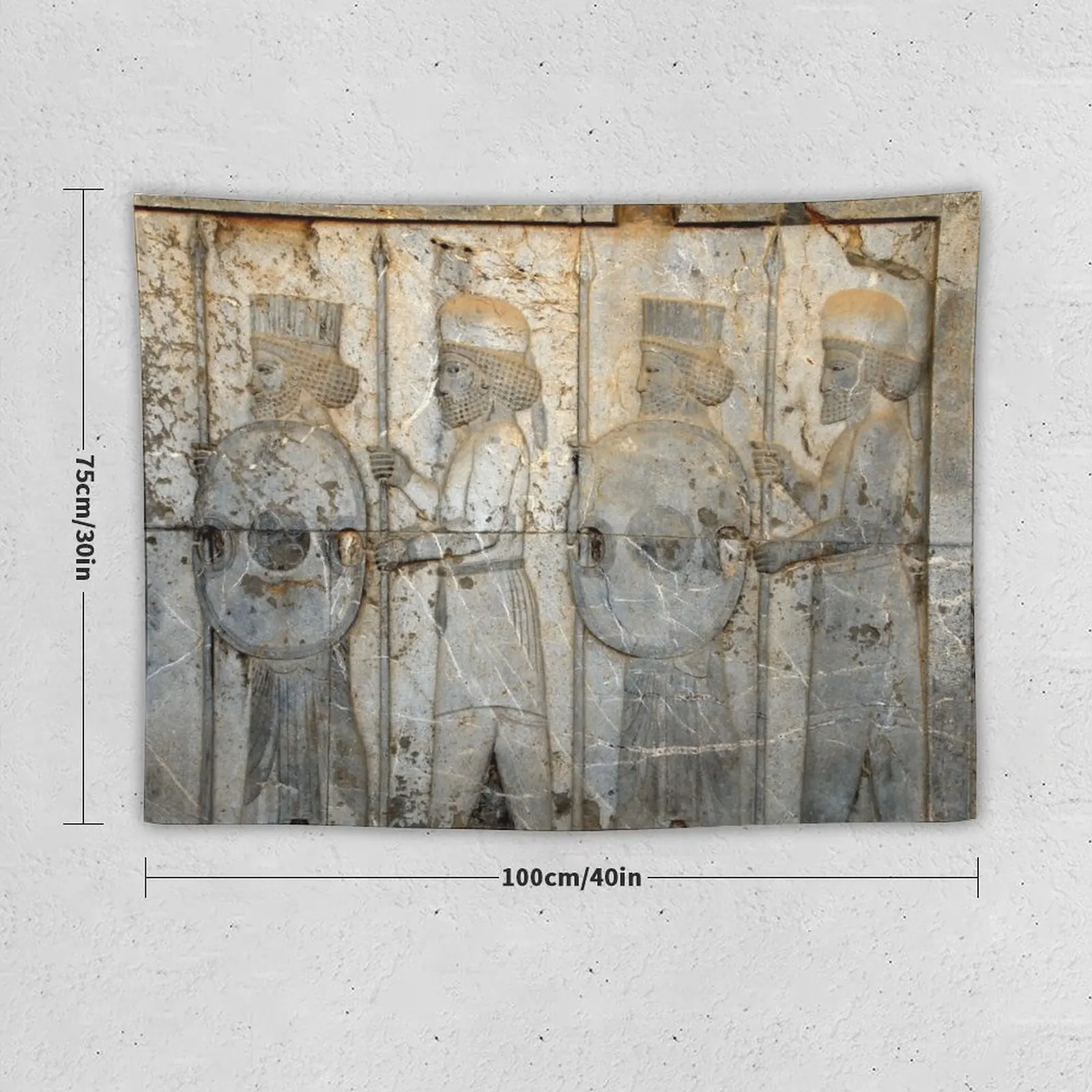 Ancient Persian Warriors Sculpture Persepolis Persia Iran Tapestry Wall Mural Home And Comfort Decor Decoration Room