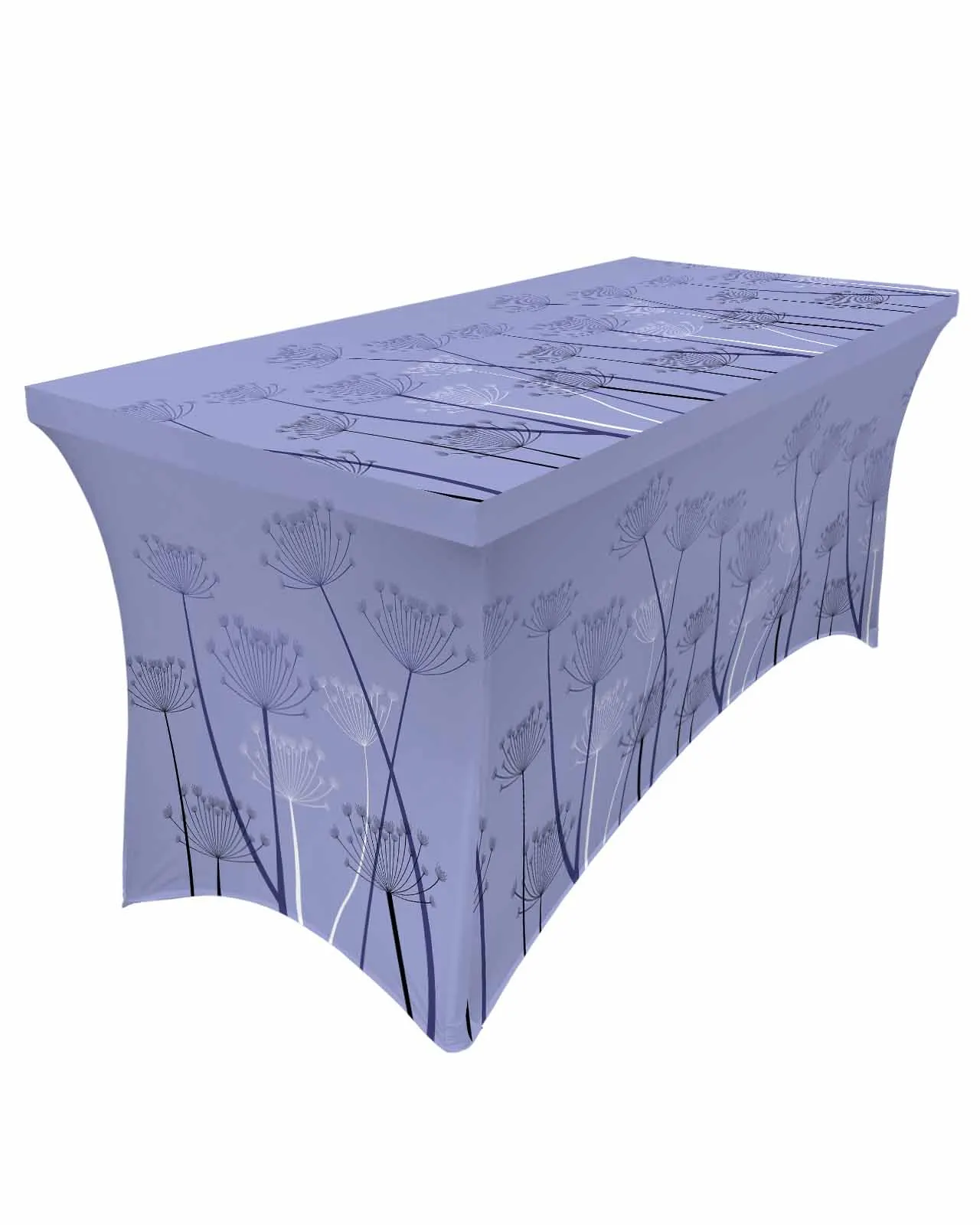 Purple Silhouette Dandelion Elastic Table Skirt Wedding Birthday Table Decoration Table Skirt Tablecloth for Party