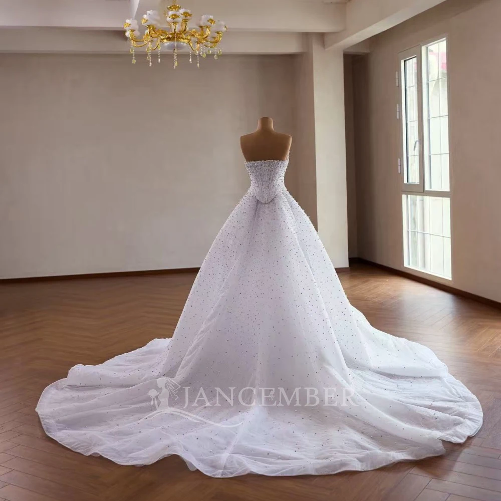 New Arrival Wedding Dress Scalloped With Beaded Detachable Sleeves Wedding Gown Customized vestidos de novia boda Removable Trai