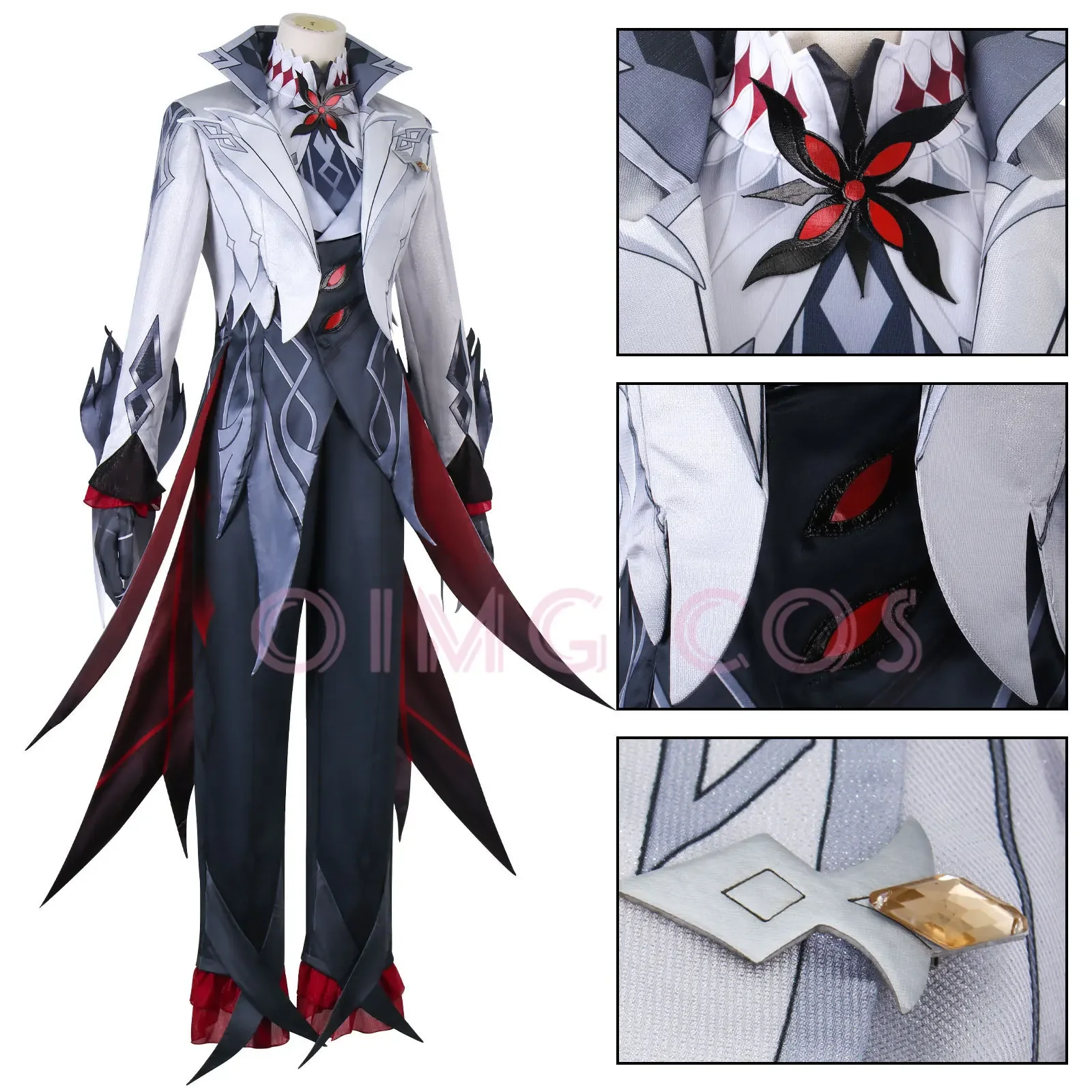 Arlecchino-Genshin Impact Cosplay Costume, Perruque Uniforme, Anime, Style Chinois, Costumes d'Halloween, Jeu