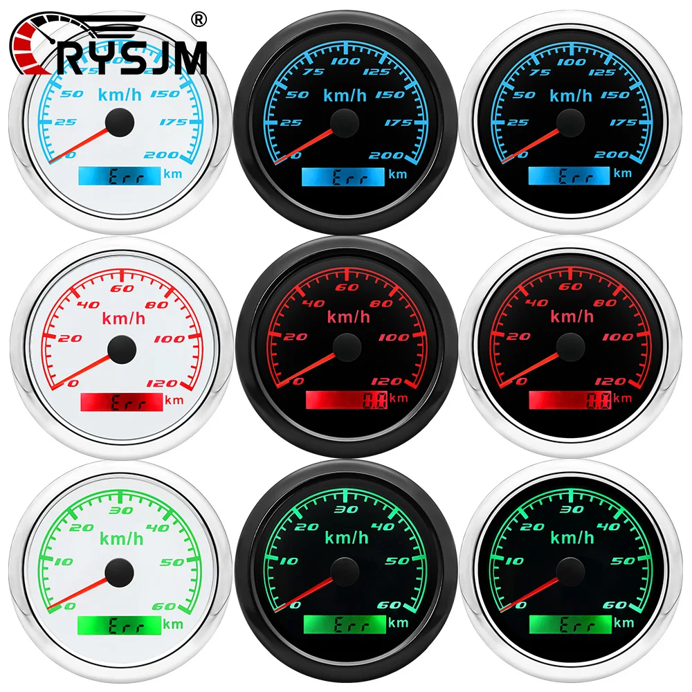 

7 Color Backlight 85mm Speedometer 12V24V Speed Gauge Odometer Waterproof Car Accessories For Marine Boat Car Yacht Vehicle