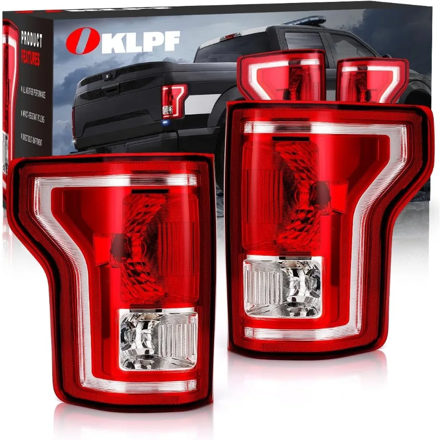 

Rear Brake Tail Light Compatible with 2015 2016 2017 F150 F150 Replacement Red Taillight Assembly for Driver and Passenger Sid