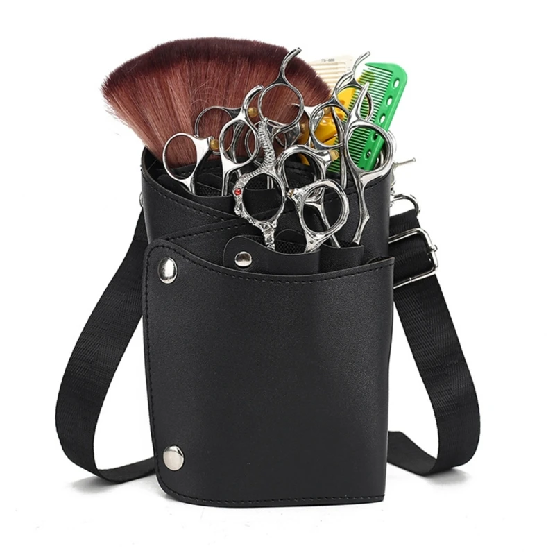 PU Leather Hair Scissor Bag Hairdressing Barber Scissor Holsters Pouch Large Capacity Scissor Combs Brushes Holder Crossbody Bag