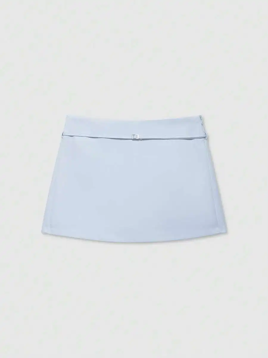 Womens Casual Black Skort with Belt