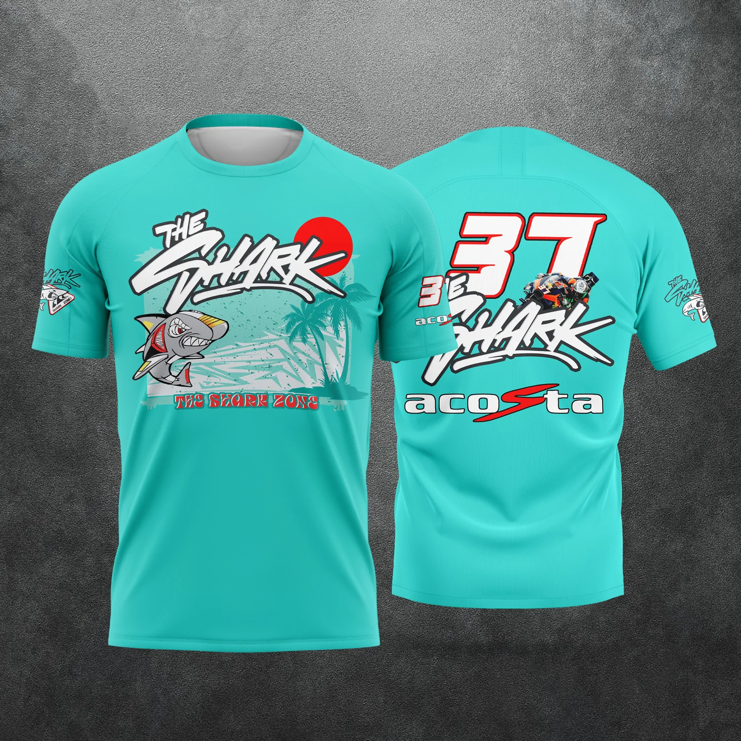 Camiseta 3D con Estampado de Tiburón del Piloto Pedro Acosta, Número 37, para Fanáticos del Automovilismo, Verano 2026, Informal, para Hombre, Mujer y Niños, Manga Corta