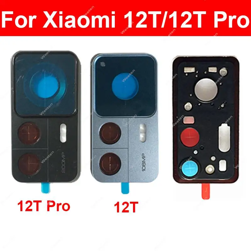 Rear Camera Glass Lens Cover For Xiaomi Mi 12T 12T pro Back Main Camera Lens Glass Frame Holder Replacement