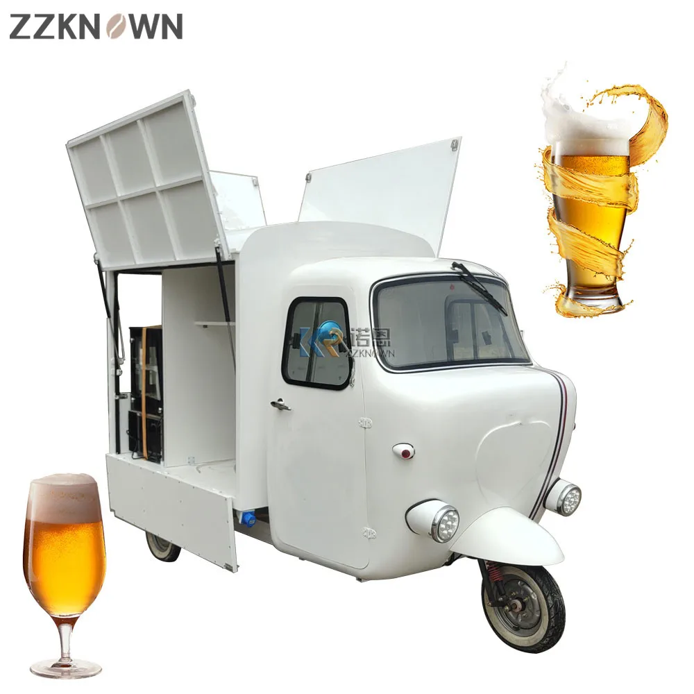 Customized Electric Street Food Tricycle Mobile Snack Food Truck Vehicle Mobile Food Trailer Closed Cargo Tricycles