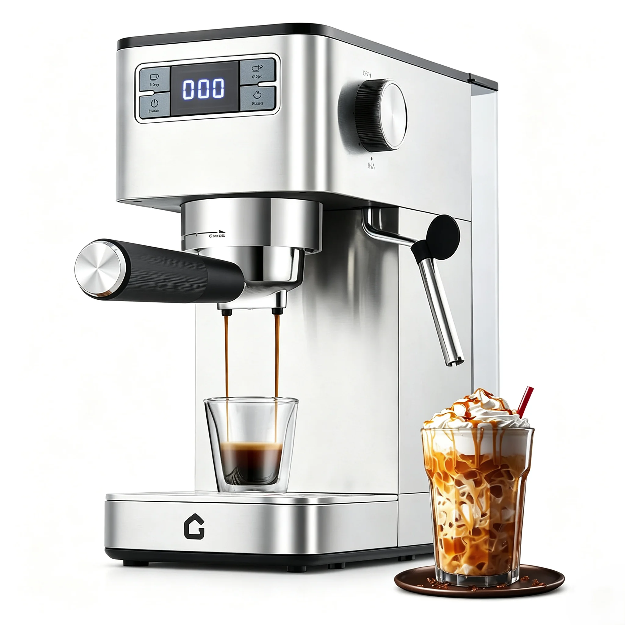 Tacleekii Espresso Machine 20 Bar Coffee Maker with Steam Wand, Removable Water Tank, Compact Design, Automatic Cappuccino and Latte Maker for Home Office