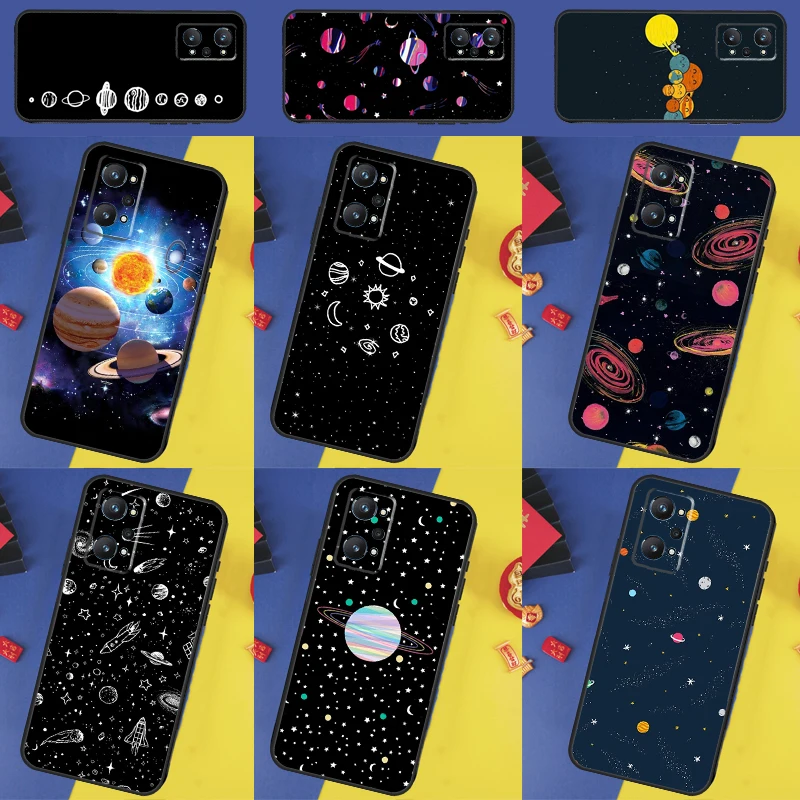 Outer Space Planet Stars Moon Case For Realme 8 9 10 Pro Plus C11 C15 C30 C33 C35 C55 C21Y C25Y GT Neo 5 3 2 2T 3T Cover