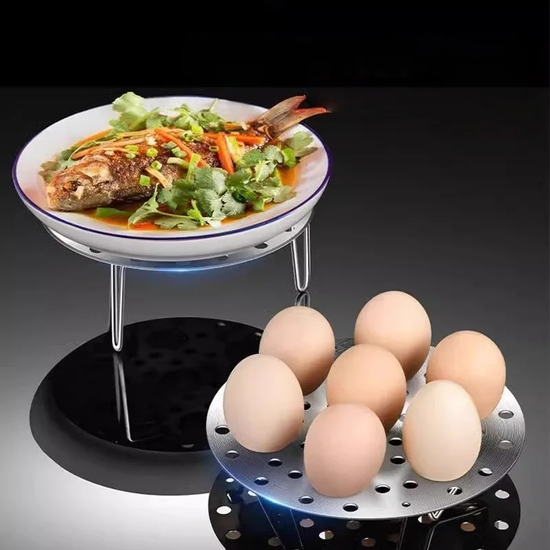 Thickened Stainless Steel Steaming Rack, Foldable, Round Steaming Grate, Small Steaming Rack Steaming Eggs