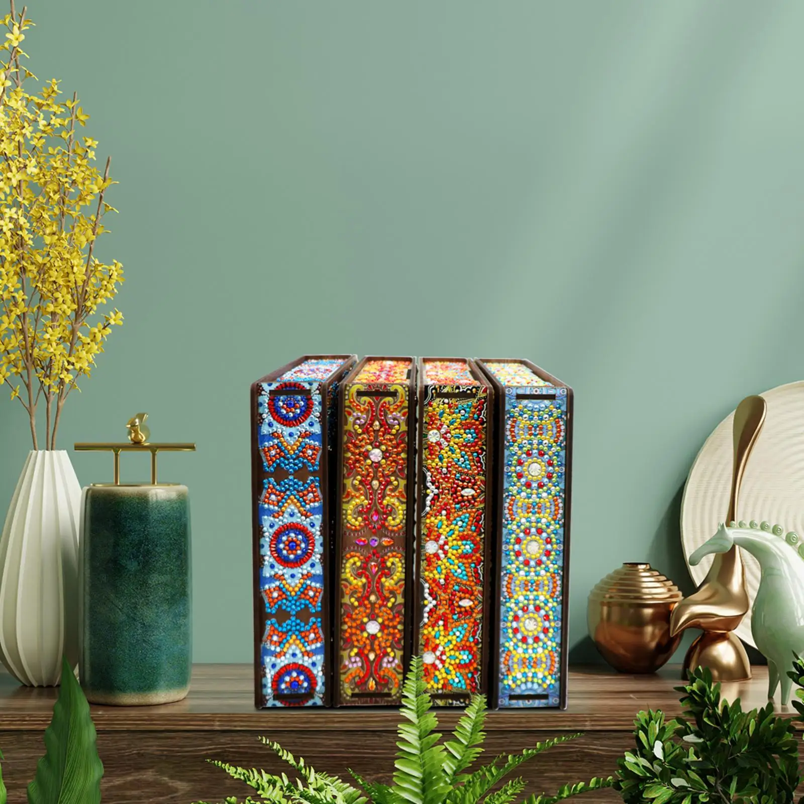 

Classic Mandala Diamond Painting Jewelry Box DIY Special Shaped Drill Wood Case