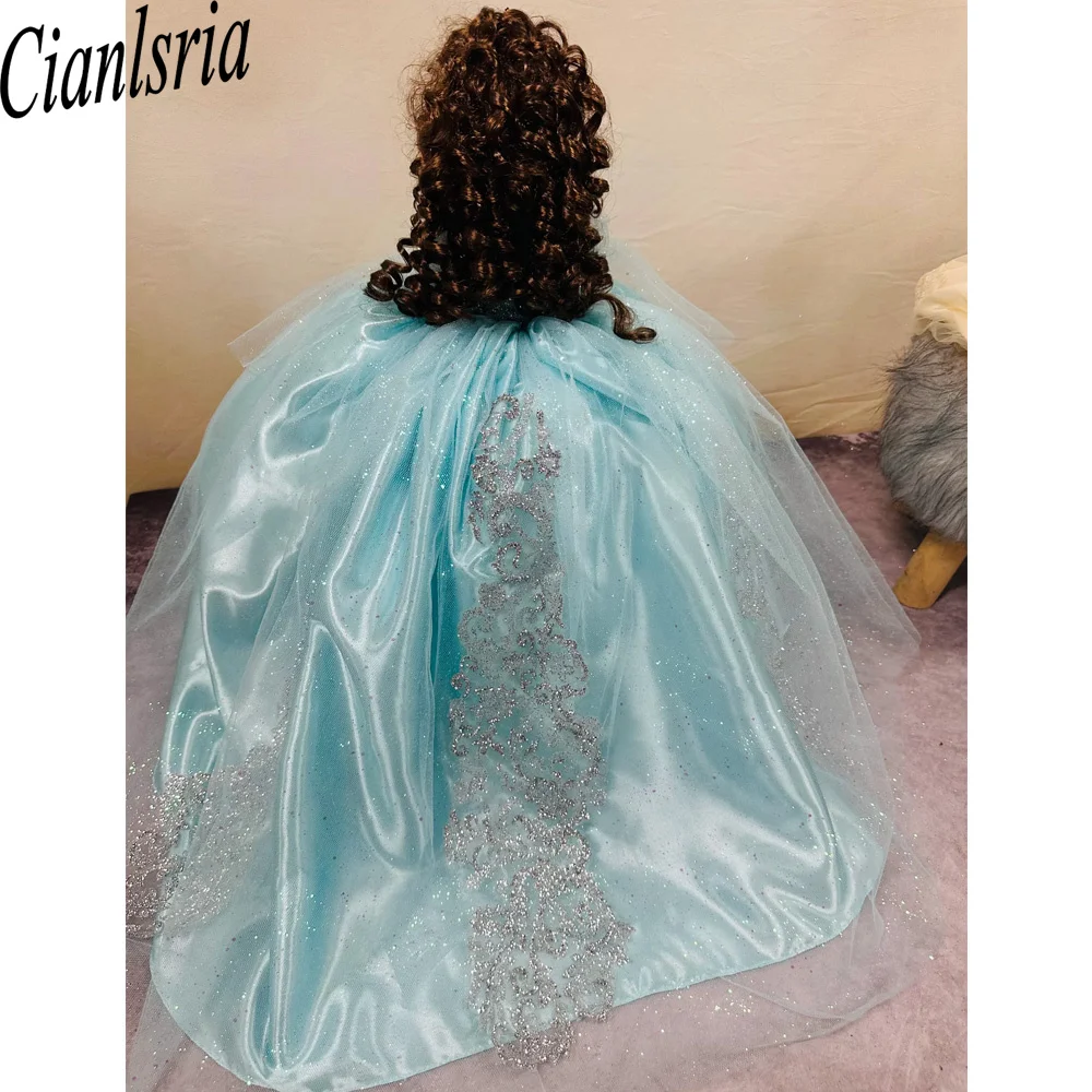 Blue Teddy Bear Dress Lace Applique Personalized Sweetheart Flowers Appliques Crystals Bead Off The Shoulder
