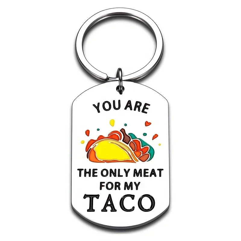 1pcs/Valentine'S Day Cute Pattern Color Printing Keychain The Only Meat for My Couple Gift Key Charm