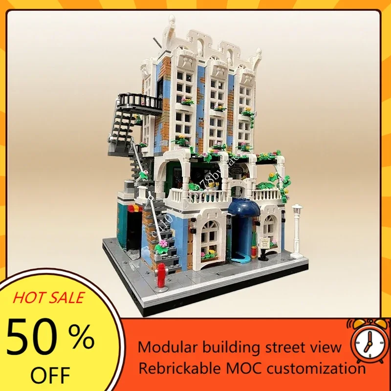 

3708PCS the Spot Pizzeria Bodega Arcade & Office MOC Модульная креативная модель улицы на заказ Головоломка в подарок для коллекционеров