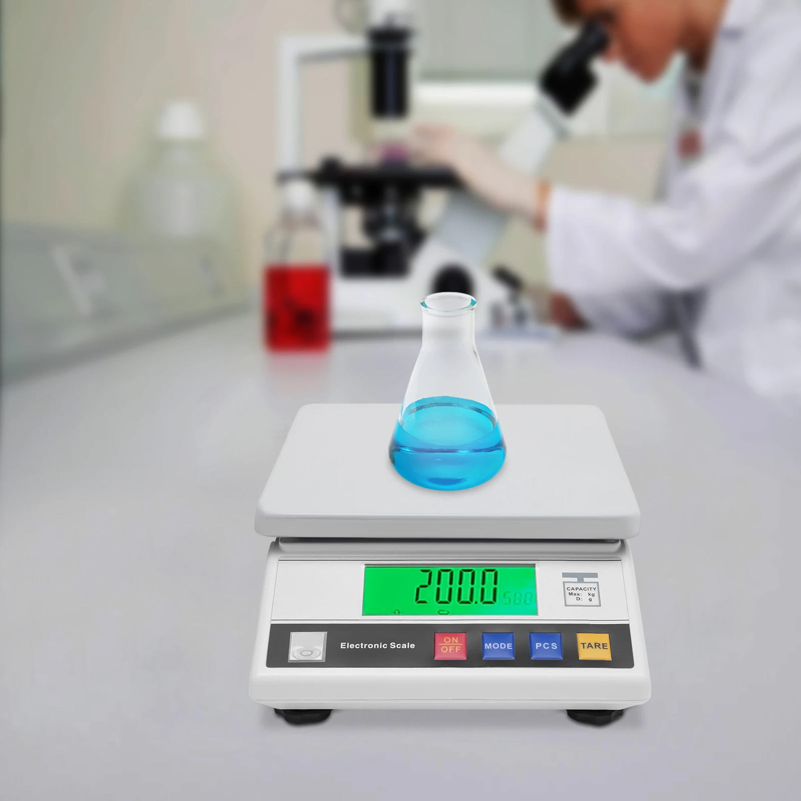 مقياس العد الرقمي عالي الدقة، مقياس مختبر المطبخ الرقمي للمجوهرات مع وظيفة التحويل والعد والتجعيد