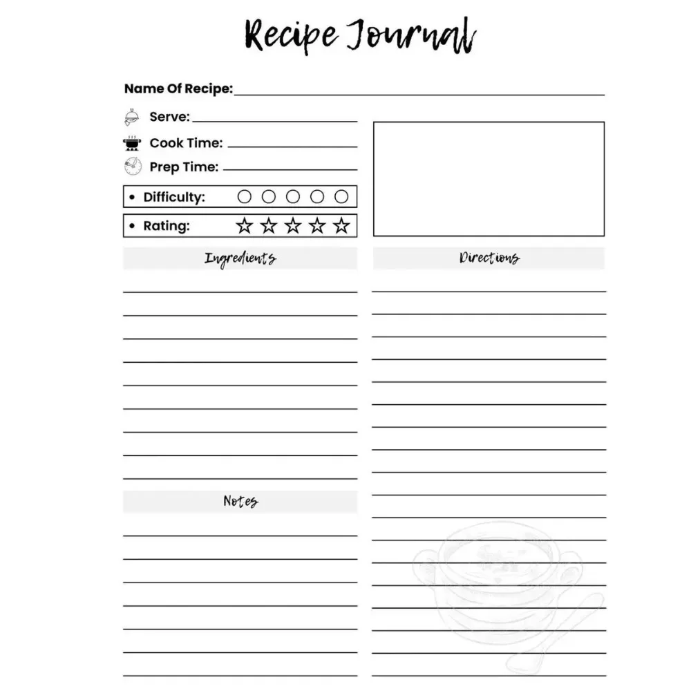 New Cartoon Recipe Notebook Blank Spiral Hardcover My Recipe Book Meal Planner Fun Recipes Logbook