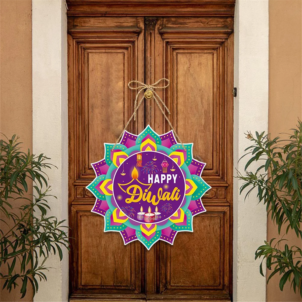 30PCS Diwali Festival Ornament Door Hanger Farmhouse Style Diwali Festival Front Door Sign Diwali Festival Decor