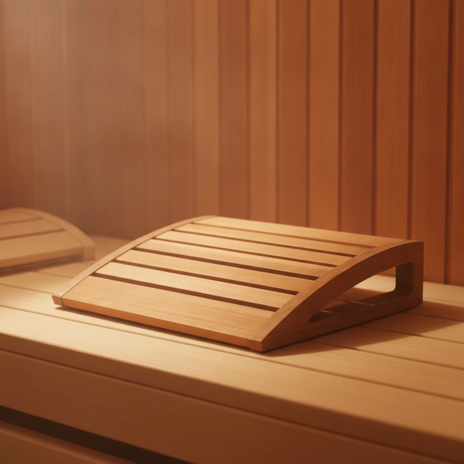 Sauna Backrest with Non-Slip Pads Water-Resistant Sauna Back Rest Wooden Backrest Natural Wood Furniture Comfortable