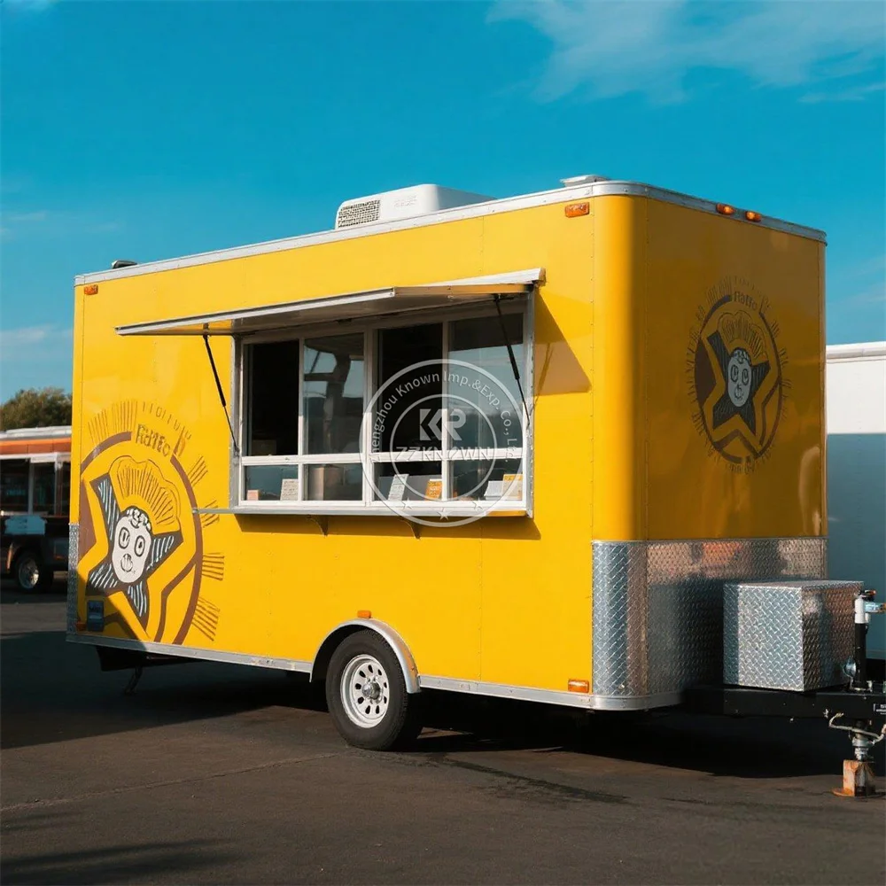 Customized Food Truck Street Pizza Hot Dog Cart Mobile Concession Ice Coffee Food Trailer With Full Kitchen