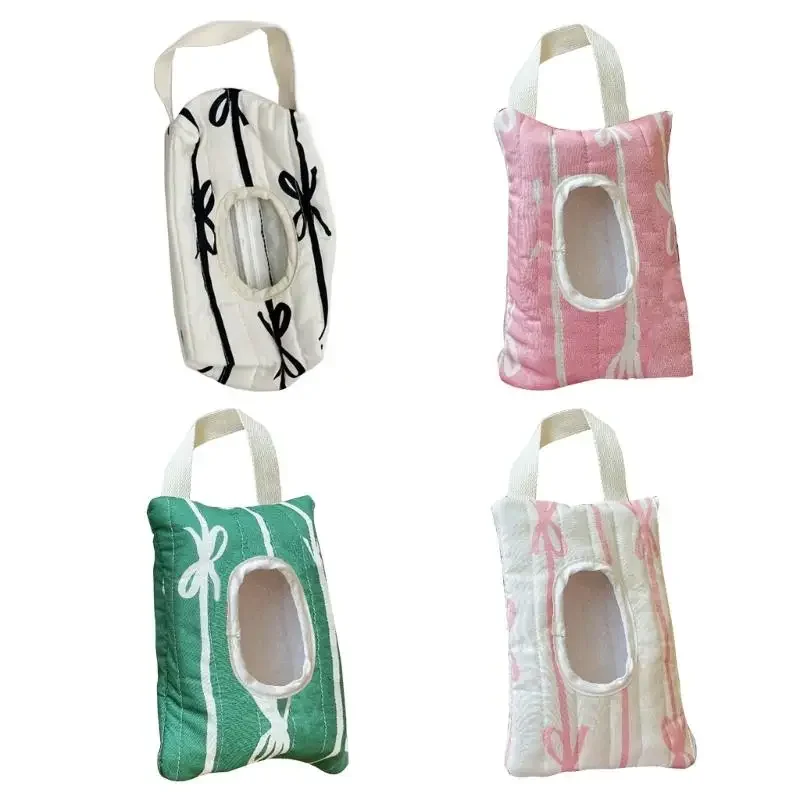 Travel Wipe Holder Reusable Wipe Container Box Portable Stroller Hanging Wipes Dispenser with Bowknot Pattern Wipe Case
