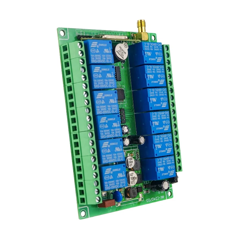 3000m DC 12V  24V   48V 433mhz 12 channel  RF Wireless Remote Control switch  Industrial crane Multiple power relay  transmitter