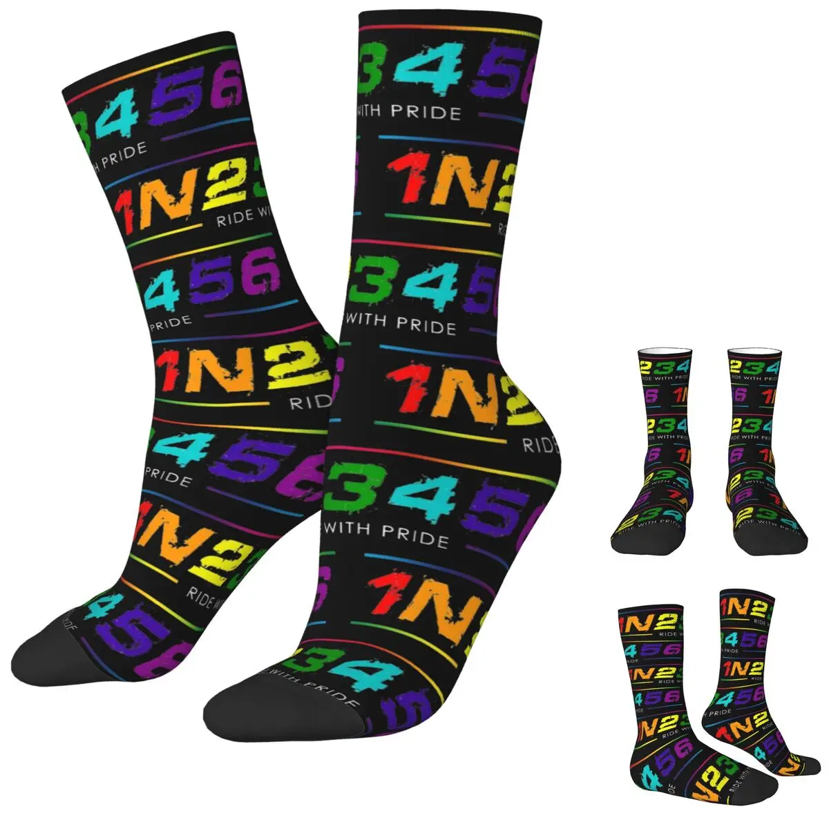 

1N23456 мотоциклетные носки мужские женские полиэстеровые мотоциклетные носки с гордостью ЛГБТ весенне-летние осенне-зимние носки подарки