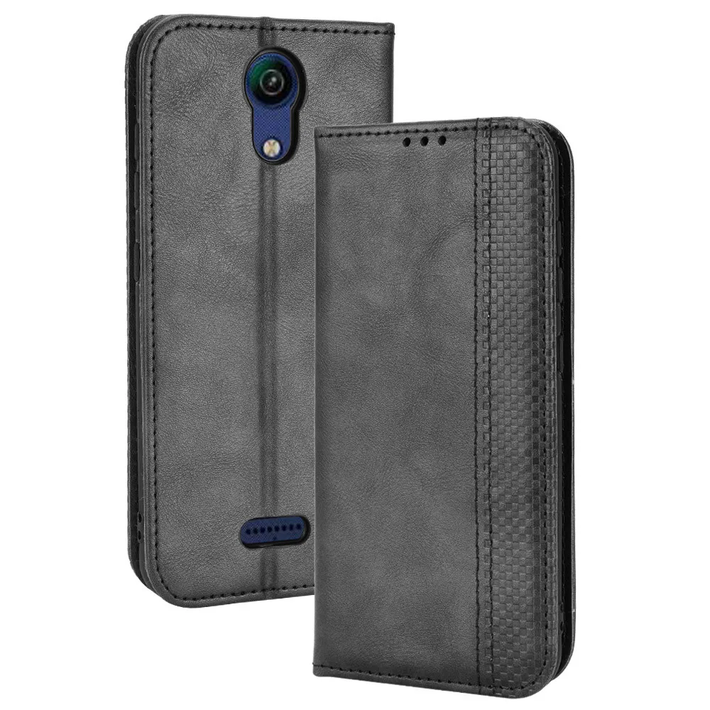 Para Cricket AT & T Calypso funda de lujo con tapa de cuero PU cartera funda de adsorción magnética para Cricket AT & T Calypso bolsas de teléfono