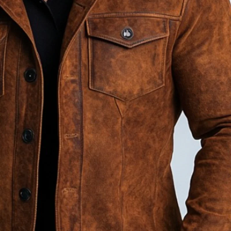

Mens Oil Waxed Canvas Jacket Waterproof Hunting Coat Retro Heavyweight Cotton Autumn Brown Casual Work Safari Style