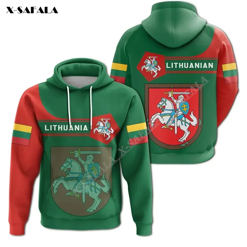 New Lithuania Knight Flag 3D Print Hoodie Men Pullover Sweatshirt Hooded Jersey Tracksuits Outwear Coat