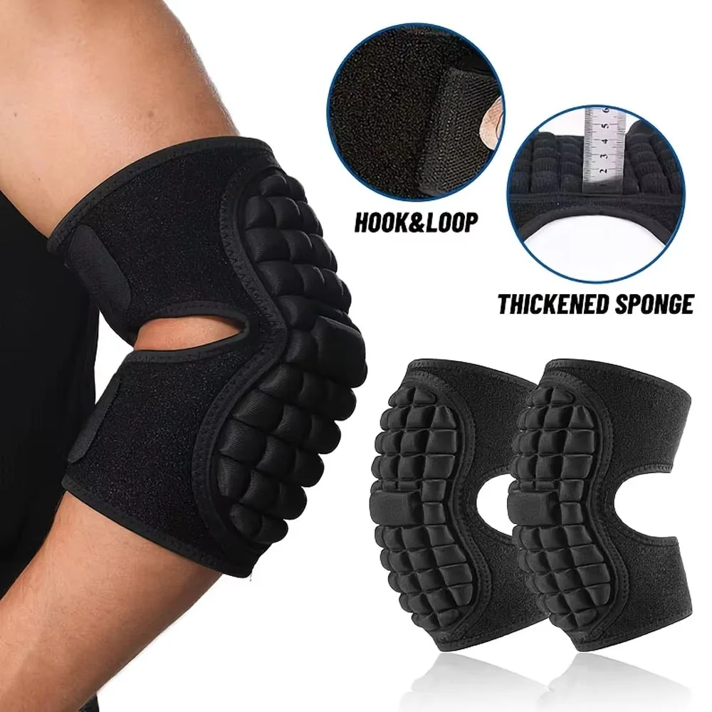 1Pair Elbow Pads Elbow Protector Volleyball Sponge Support Compression Elbow Braces for Basketball Tennis Football