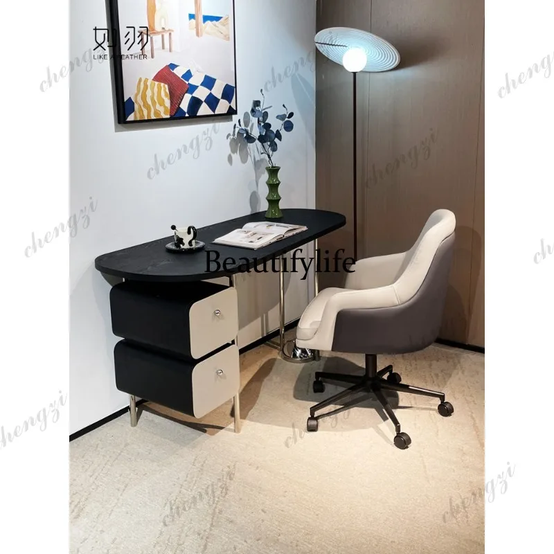 Home study desk Solid wood Italian minimalist boss desk Writing table