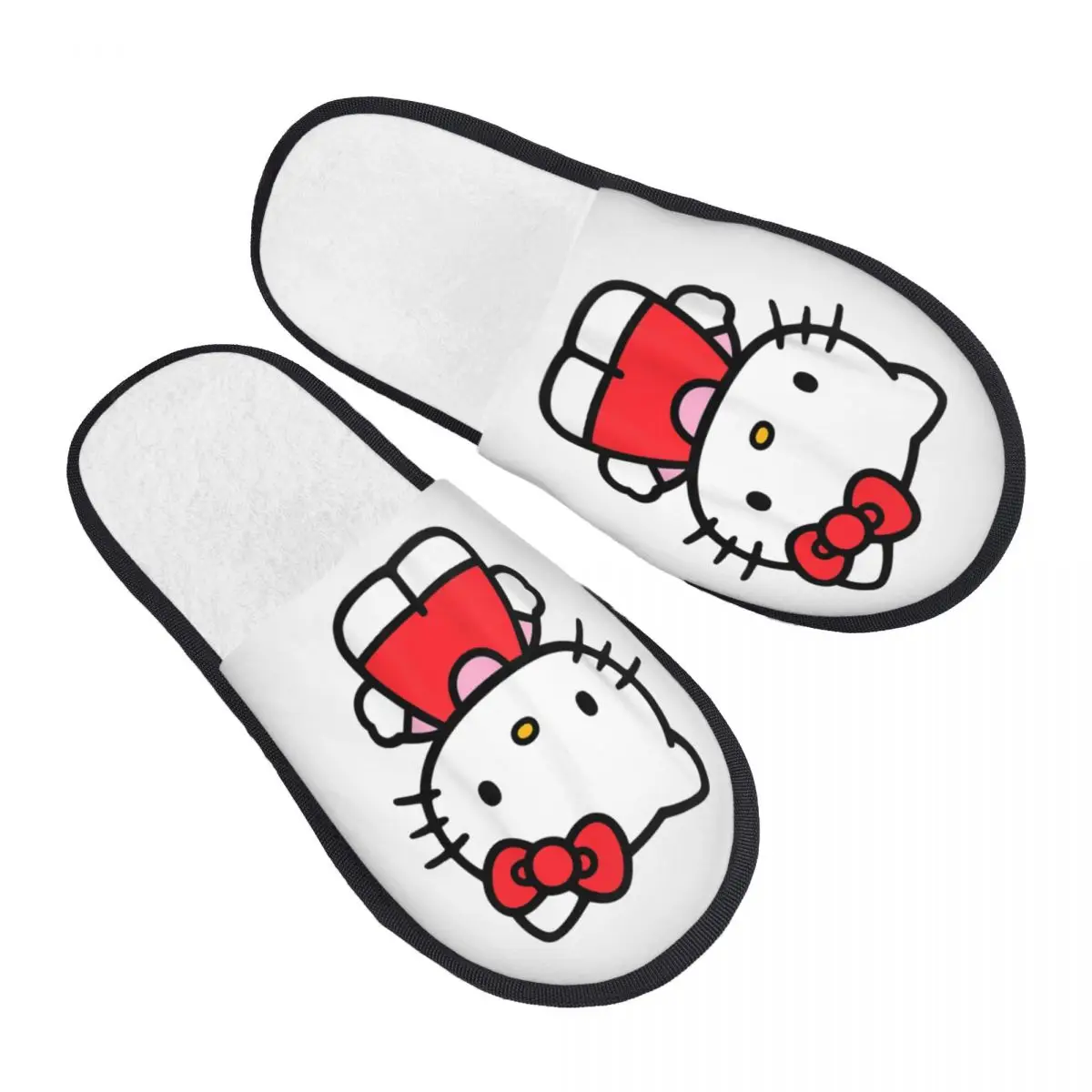 

Пушистые тапочки Hello Kitty спереди и сзади, противоскользящие мягкие шлепанцы из пены с эффектом памяти для гостиной
