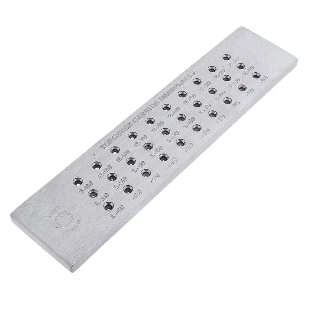 Tungsten Carbide Drawplate 30 Square Holes Jewelry Drawing Plate 0.55-3mm