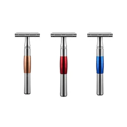 Aluminum Alloy Handle Double-Edged Safety Razor for Men and Women