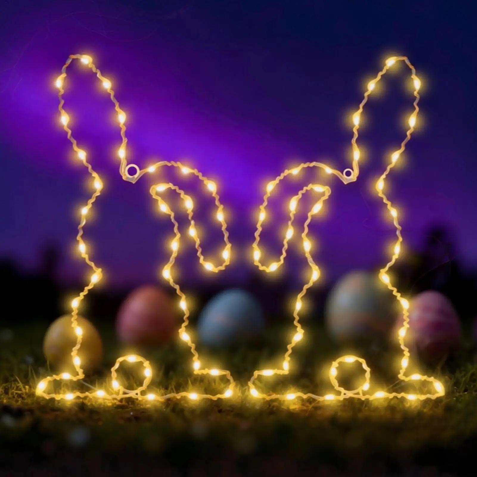 

Светодиодная лампа в виде пасхального кролика с таймером, на батарейках, с дистанционным управлением, светящийся декор для Пасхи, Дня благодарения, дня рождения, офисов