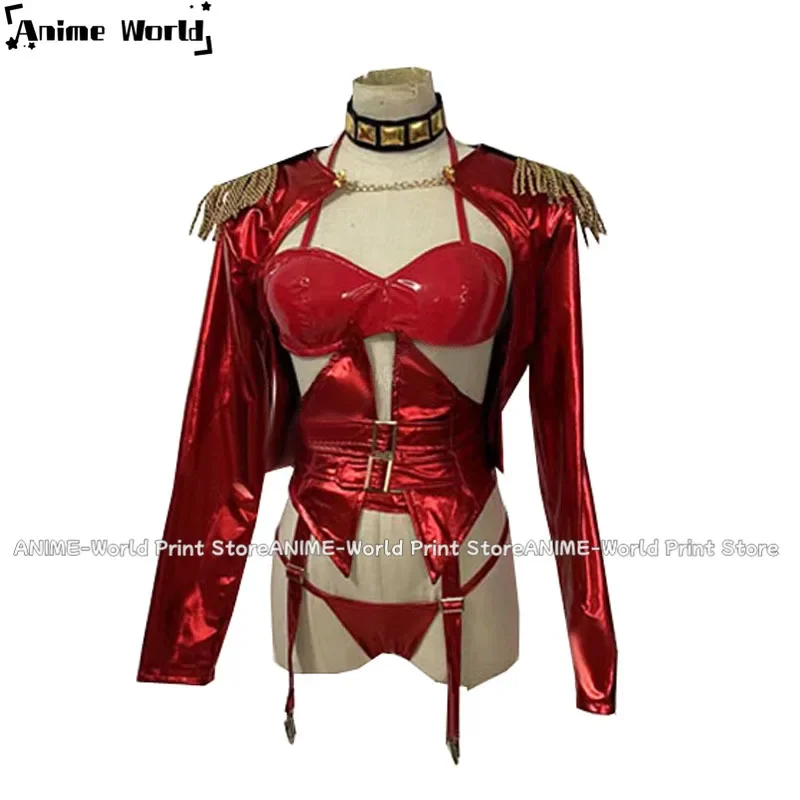 

《Custom Size》Boa Hancock Cosplay Costume red coat+pikini+gloves