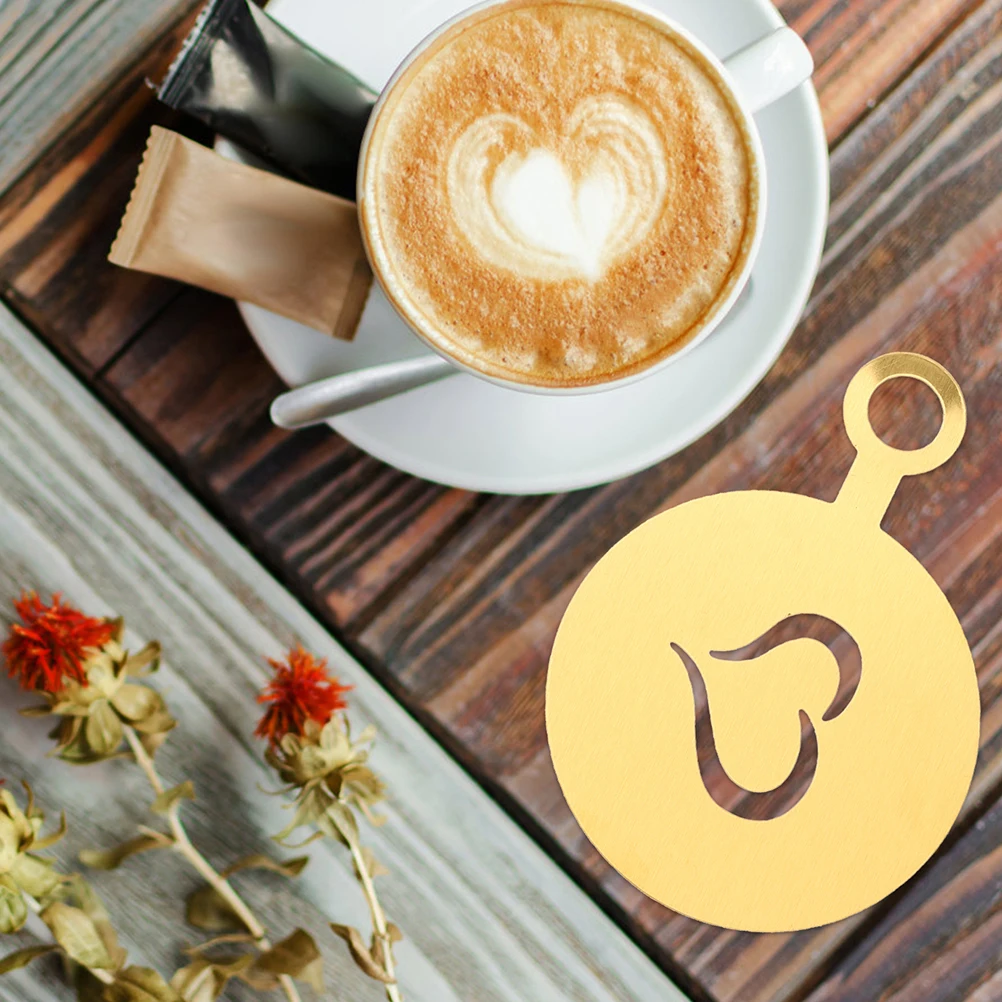 

4 Pcs Cookie Mold Stencils Stainless Steel Latte Templates Reusable Coffee Decoration Cake Printing Pastry Tools