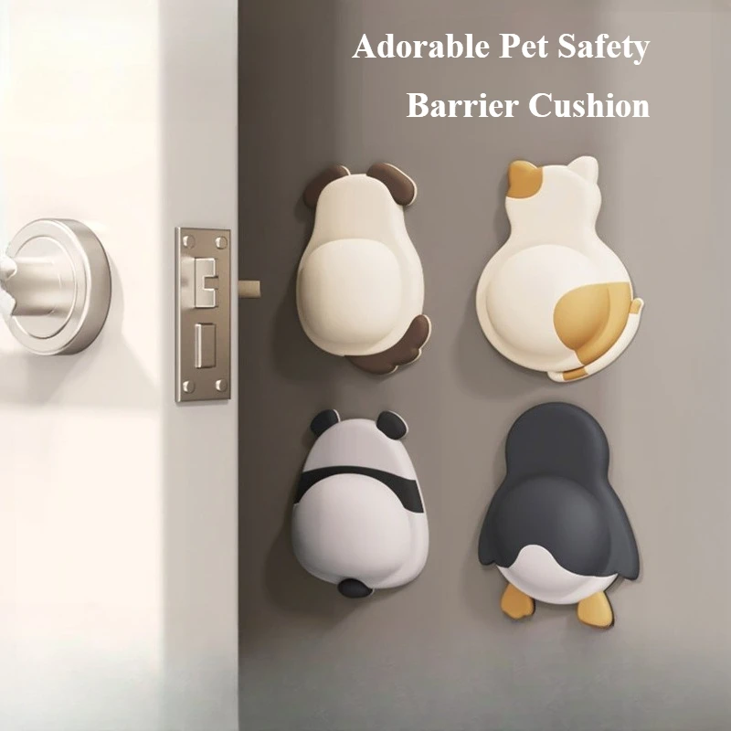 Cute pet anti-collision pad soft rubber door sticker anti-collision door rear wall sticker Penguin Panda cushion pad