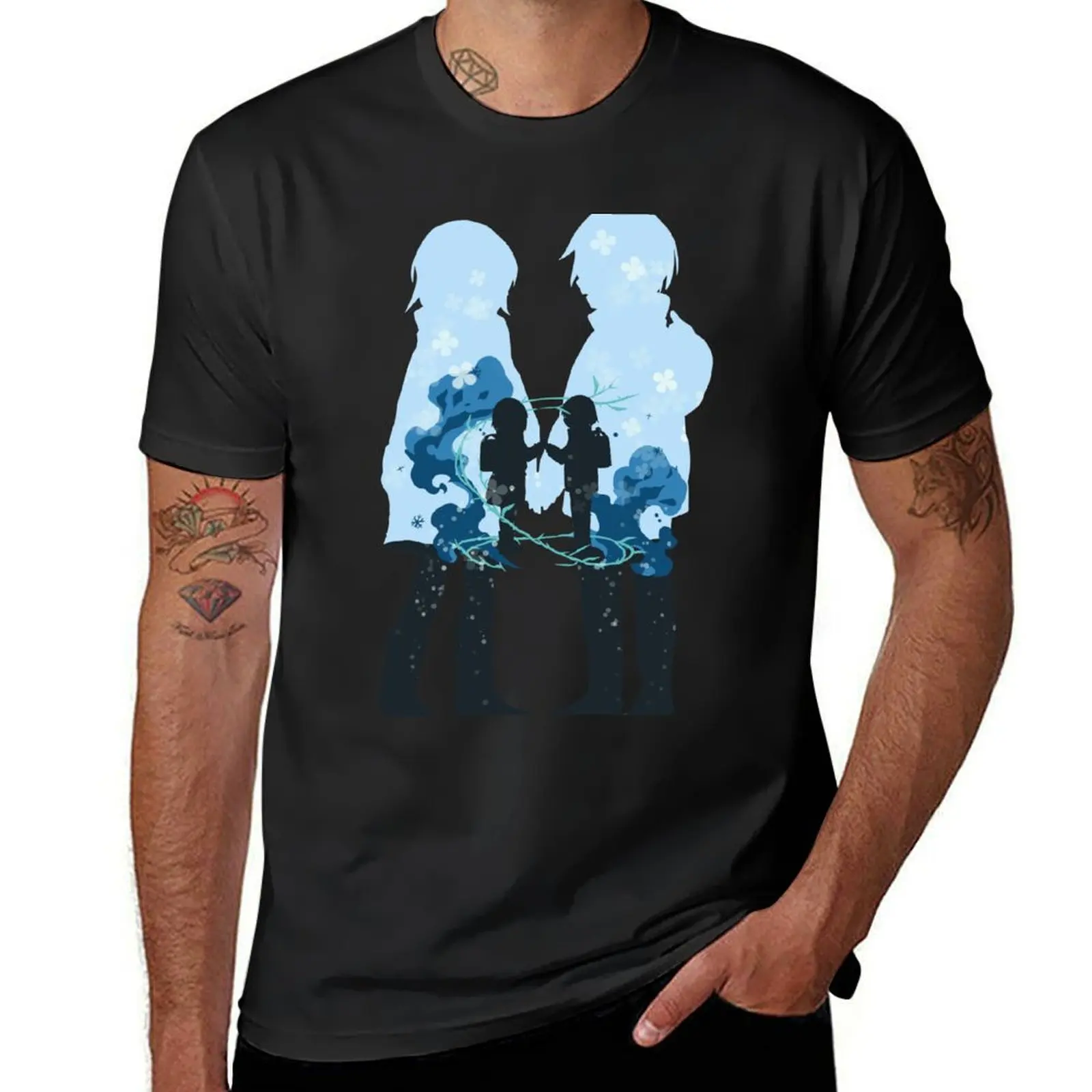 Erased Anime Characters Silhouette - Satoru Fujinuma x Kayo Hinazuki - Animangapoi Fanart T-Shirt summer top men clothes