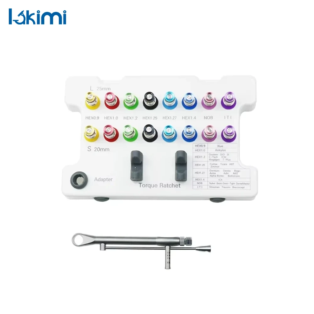 

Стоматологический инструмент Набор для протезирования зубных имплантатов Динамометрический ключ Отвертка Автоклавируемая LK-AA279